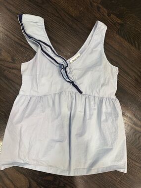 Motherhood Light Blue Maternity Ruffle Top, size small, great condition